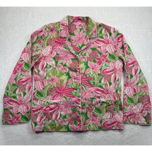 Lilly Pulitzer Pajama Top Size M | Cotton Button Down Sleep Shirt